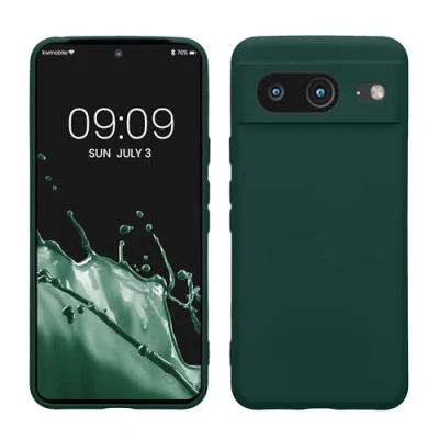 Image de kwmobile Housse Compatible avec Google Pixel 8 Coque de téléphone en Silicone Protection Appareil Photo Vert Mousse