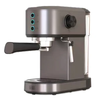 Image de Black+Decker Machine à Espresso BXCO1350E 1350W 20 Bars Système Thermoblock Filtres 1 et 2 Tasses Buse Vapeur Orientable Réservoir Amovible 1L Plateau Chauffe Ramasse Gouttes