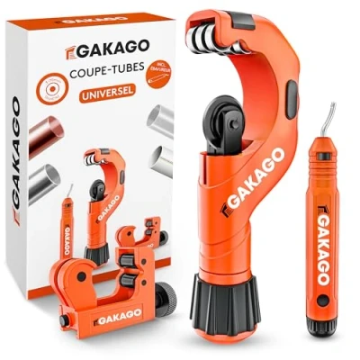 Image de Gakago coupe tubes 3 70mm avec ébavureur polyvalent pour tous les métaux courants comme l&#039;acier inoxydable, le cuivre, l&#039;aluminium, ou plastique (par ex. PVC &amp; PE)