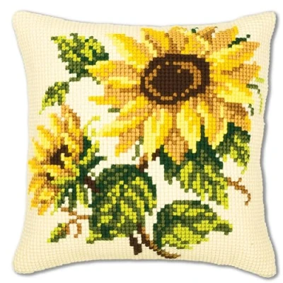 Image de Vervaco Kit coussin au point de croix Tournesols Multicolore ,