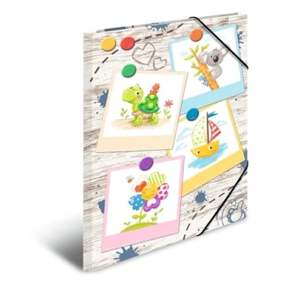 Image de HERMA 19796 Lot de 3 classeurs format A3 pour jardin d&#039;enfants Motif bac à sable et amis en carton solide, avec impression intérieure complète élastique, enfants, garçons filles
