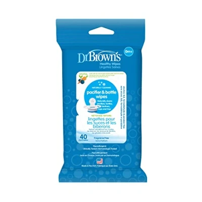 Image de Dr. Brown&#039;s Pacifier and Bottle Wipes for Babies Toddlers, 40 Count