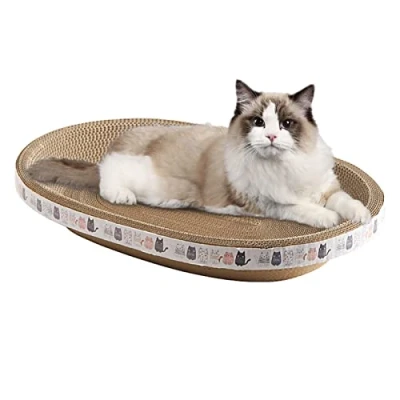 Image de Stronrive Griffoir pour Chat Résistant, Antidérapant, Carton Ondulé avec À Chat, Chats Texture Scratch Premium