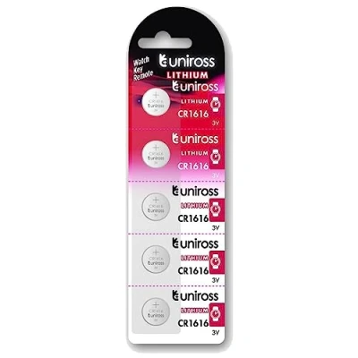 Image de Uniross Pack de 5 Piles Lithium CR1616, 3V