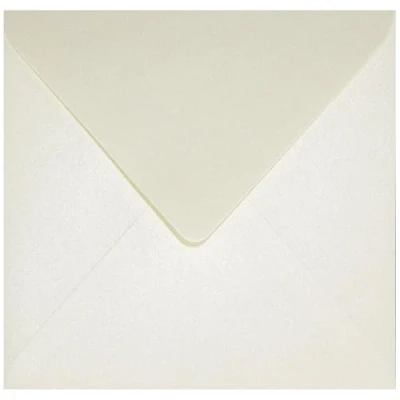 Image de Netuno 100 enveloppes carrées crèmes 153x153mm Aster Metallic Cream rabat pointu nacrées brillantes métallisées pour invitations anniversaires mariage cartes de vœux Noël