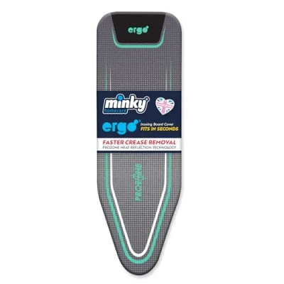 Image de Minky Housse de Table à Repasser, Coton, Menthe, 122 x 38 cm