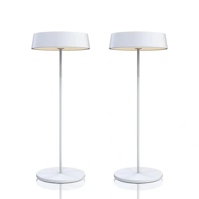 Image de Palmina 901, Led Lampe De Bureau Sans Fil 4400mah, Rechargeable Usb 4400 Mah, Pour Usage Intérieur/Extérieur Adaptée Dîner, Lecture, Chambre, Jardin Et Bien Plus Encore (Blanc 2PZ)