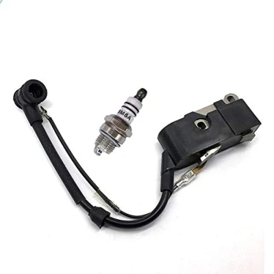 Image de Bobine d&#039;allumage avec bougie pour tronçonneuse Fuxtec CS3.0, CS3.6, Scion HB5200, Stenson YD5200, Timbertech KS5200, KS5800, Rotfuchs RS5200, RS5800, Tarus McDillen 5200 5800.