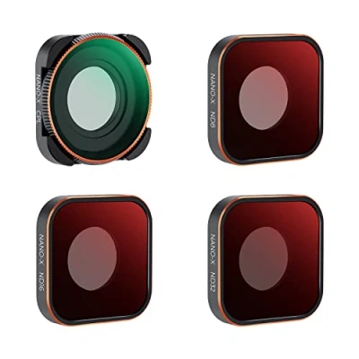 Image de Ensemble de filtres caméra d&#039;action 4 pièces HD (ND8 + ND16 ND32 CPL) avec film vert anti reflet pour GOPRO Hero 9 10 11