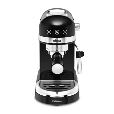 Image de Ufesa Palermo Machine à Café Expresso et Capuccino, 20 Bars, 1350W, Écran tactile, Vaporisateur régable, Système Thermoblock, Réservoir 1,4L, Fonction chauffe tasses