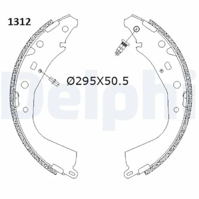 Image de DELPHI LS2187 Mâchoires De Frein 295 51 TOYOTA: Hilux VIII Pick up