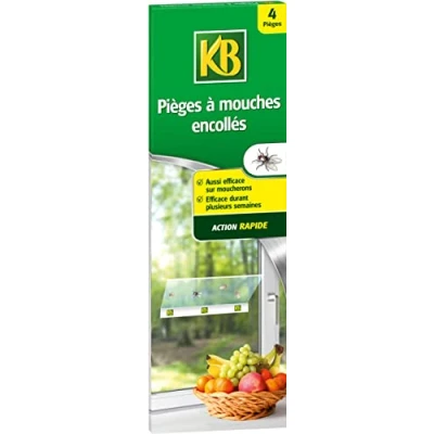 Image de KB KBMOUCHE pièges à mouches Sans Insecticide encollés Contient 4 discrets Elimine moucherons, et insectes volants Efficace plusieurs semaines Action rapide Produit naturel