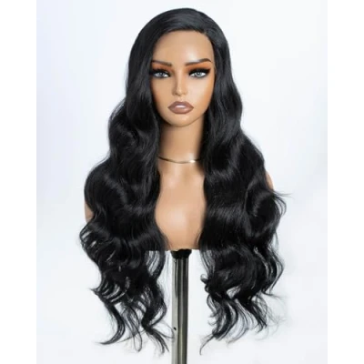 Image de Style Icon perruques Lace Front Wigs Synthetique 70cm Longue Perruque Ondulée Devant En Dentelle Raie À Côté Pour Femmes Fibres Résistantes La Chaleur