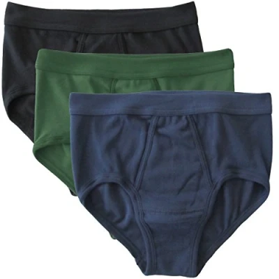 Image de HERMKO 3240 Lot de 3 Slip Homme avec Ouverture Fine côte en 100% Coton Biologique Lavable à 60C Beaucoup Couleurs, Taille:3 (M), Mehrfarbig (Sortimente):Mix n/BF/o