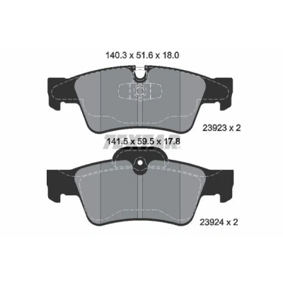 Image de TEXTAR 2392302 Jeu de plaquettes frein préparé pour indicateur d&#039;usure MERCEDES BENZ: Classe R, ML, GL