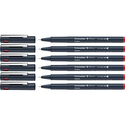 Image de Schneider Pictus Lot de 6 feutres fins Rouge Épaisseur trait 0,1 mm