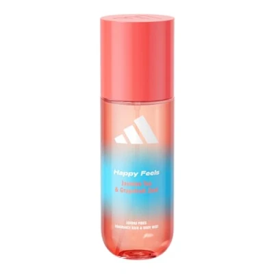 Image de adidas Vibes Happy Feels Brume parfumée cheveux et corps pour femme, stimulante, notes de thé au jasmin zeste pamplemousse, toutes les occasions, 150 ml