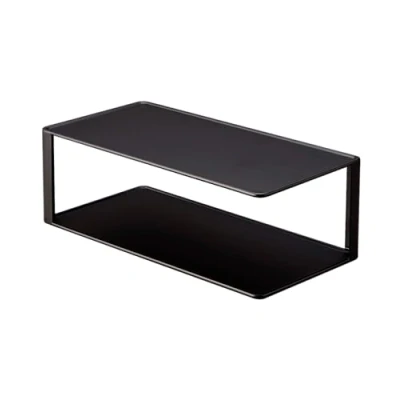 Image de YAMAZAKI 5642 Tower Porte Vaisselle rectangulaire, Noir, Acier, Minimaliste, 30 x 15 10 c m