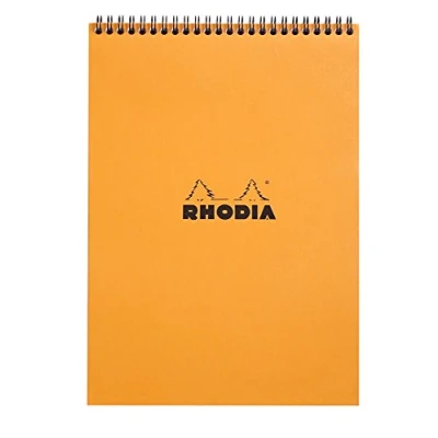 Image de RHODIA 18501C Notepad Bloc Notes à Spirale (Reliure Intégrale) Orange A4 21 x 29,7 cm Ligné 80 Feuilles Détachables Papier Clairefontaine g/m² Couverture en Carte Enduite