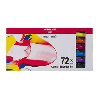 Image de Amsterdam Standard Series Set de Peinture Acrylique pour Débutants d&#039;Essai (72 x 20 ml) Sélection Couleurs Base