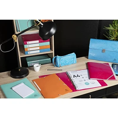 Image de Exacompta Réf. 55210E 1 chemise à élastiques Maïa pochettes 3 rabats en polypropylène recyclé dimensions 24 x 32 cm pour documents au format A4 4 couleurs aléatoires
