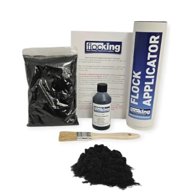 Image de Flocking Kit de Flocage pour tableau bord Projet Floc en nylon Finition durable (noir)