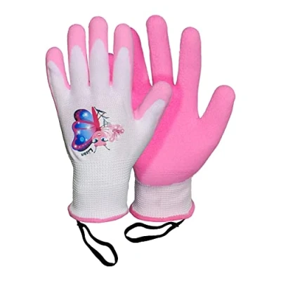 Image de ROSTAING Gants Jardinage Enfant LISON Paire de et Bricolage Pour les Petites Délicates Mains la Sécurité vos Enfants, Blanc / Rose