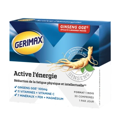 Image de Gerimax active l&#039;énergie 30 comprimés