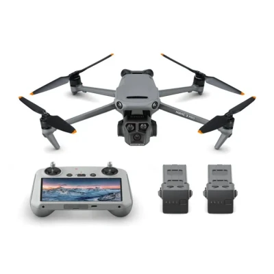 Image de DJI Bundle Mavic 3 Pro Fly More avec RC (radiocommande écran), Drone phare à Trois caméras caméra Hasselblad CMOS 4/3, Transmission vidéo 15 km, batt, Station de recharge