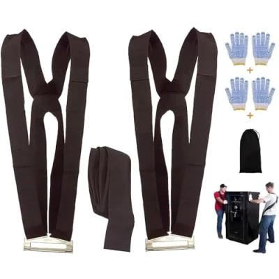 Image de MAXBROTHERS Sangles de déménagement (12,7 cm Large), Levage et pour 2 Personnes, soulever, déplacer Porter des Meubles, appareils ou d&#039;autres Objets jusqu&#039;à 362,9