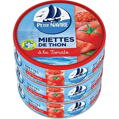 Image de PETIT NAVIRE Miettes De Thon À La Tomate 80G ( Lot 4 )