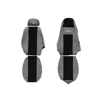 Image de F CORE Elegance FX03 GRAY Couverture de siège gris À motifs Similicuir avant