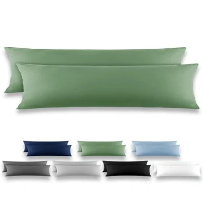 Image de REDKEY Taie de Traversin 40x145 Herbe Verte Lot 2 Taies d&#039;Oreillers 40 x 145 Carré en Microfibre Brossée, Housse Oreiller Coussin avec sa Fermeture à Rabat (sans Éclair)