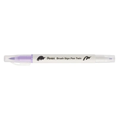 Image de Pentel SESW30C T131E Stylo pinceau double pointe en fibre avec deux pointes d&#039;écriture flexibles, encre à base d&#039;eau, héliotrope, 1 pièce
