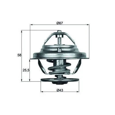 Image de MAHLE ORIGINAL TX 19 75D Thermostat d&#039;eau 75 avec joint d&#039;étanchéite MERCEDES BENZ: SL Cabriolet, Classe S Berline, Coupe