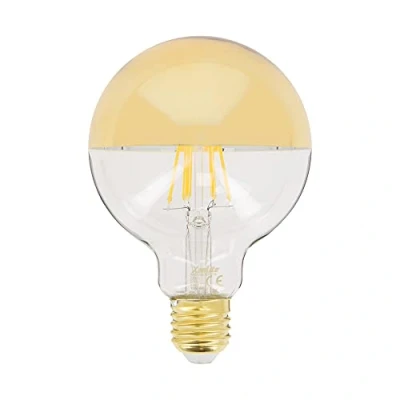 Image de Ampoule LED E27 Vintage G95 Gold Culot Angle Éclairage 320 Filament 8W Équivalant 62W 360 Lm Globe Lumière Blanc Chaud RFDE850B95TG Xanlite