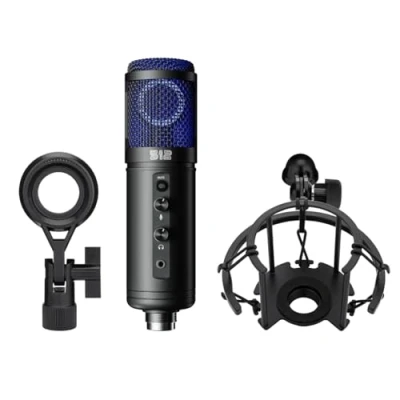 Image de 512 Audio Tempest Large Diaphragm Studio Condenser USB Microphone for Professional Recording and Streaming, Black