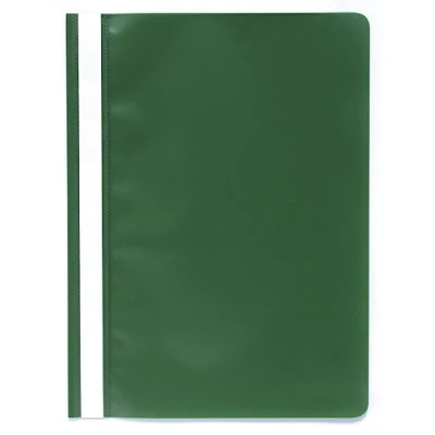 Image de Exacompta Réf. 449215B Paquet de 25 chemises présentation à lamelles couverture en PP qualité standard étiquette sur toute la hauteur chemise métal couleur vert