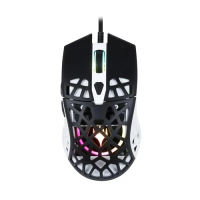 Image de Konix Magic The Gathering Souris Gaming Filaire Ultra Light 70 g pour PC 7 Niveaux DPI Rétroéclairage LED Noir et Blanc