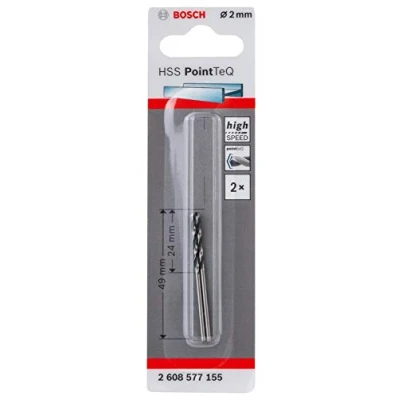 Image de Bosch Accessories 2x Forets hélicoïdaux HSS PointTeQ (pour métal, 2 x 24 49 mm, accessoires pour perceuse visseuse)