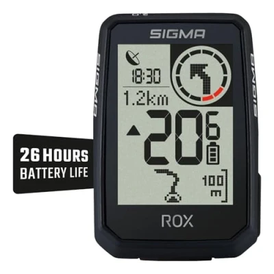 Image de SIGMA ROX 2.0 Endurance Black Autonomie de la Batterie 26 h Ordinateur vélo sans Fil GPS et Navigation avec OVERCLAMP Butler d&#039;extérieur Compatible électrique