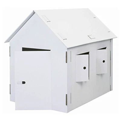 Image de KREUL 39105 joyPac Maisonnette en carton rigide blanc à peindre, coller et décorer Jeu pour enfant Taille XXL Dimensions env. 120 x 80 110 cm