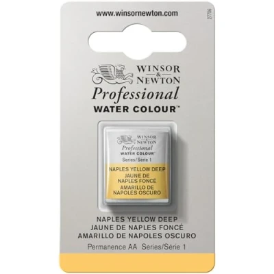 Image de Winsor &amp; Newton Aquarelle Professionnel Peinture Aquarelle, Haute Luminosité, Résistante à la Lumière, Qualité Archive, Demi Godet, Couleur Jaune de Naples Fonce