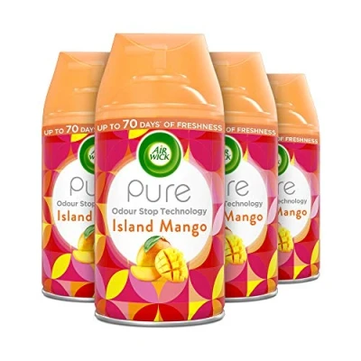 Image de AirWick Freshmatic Désodorisant Island Mango, recharge de 250 ml (Paquet 4)