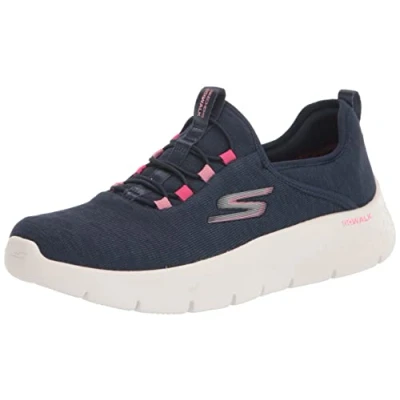 Image de Skechers Femme Go Walk Flex Lucy Baskets, Bordure Textile Bleu Marine, 37 EU