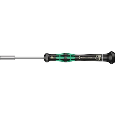 Image de Wera 05118135001 2069 Tournevis électronicien à douille, 3/16 pouce x 60 mm, Noir/vert