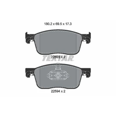 Image de TEXTAR 2259301 Jeu de plaquettes frein non préparé pour indicateur d&#039;usure CITROËN: Jumpy III Van, Spacetourer, C4 Spacetourer