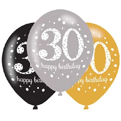 Image de Ballons 30 ans Anniversaire étincelant 6 morceaux