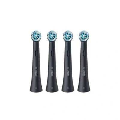 Image de Oral B iO Ultimate Clean Lot de 4 têtes brosse à dents électrique avec poils torsadés et coudés pour enlever la plaque dentaire Noir