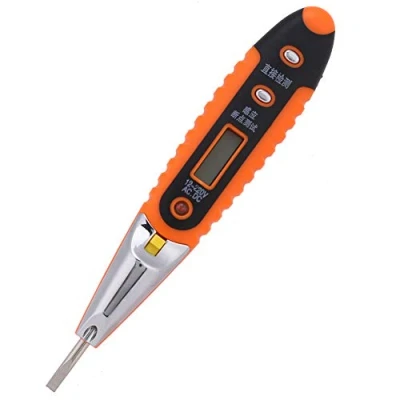 Image de Appareil de Contrôle Tension, Walfront Stylo Détecteur Tension Électrique Digital 12 220V AC Inductif DC/DC avec l&#039;Affichage à LED(Pen with light)